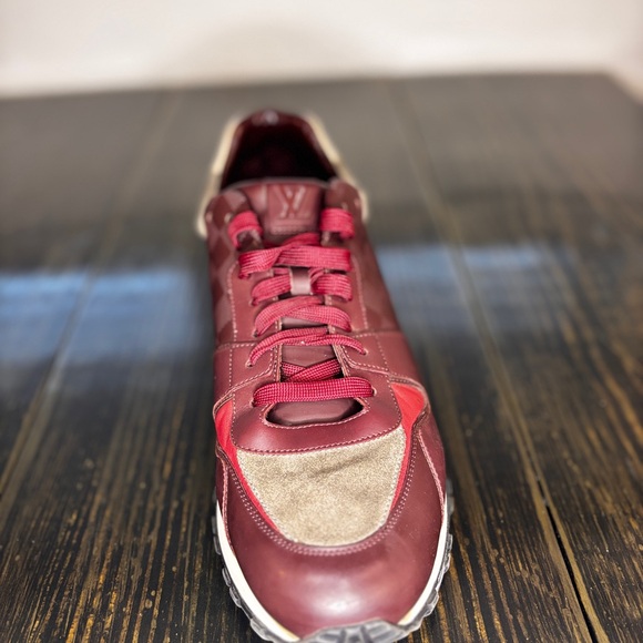 Louis Vuitton Burgundy Suede Run Away Sneakers Size 12 - Picture 10 of 12
